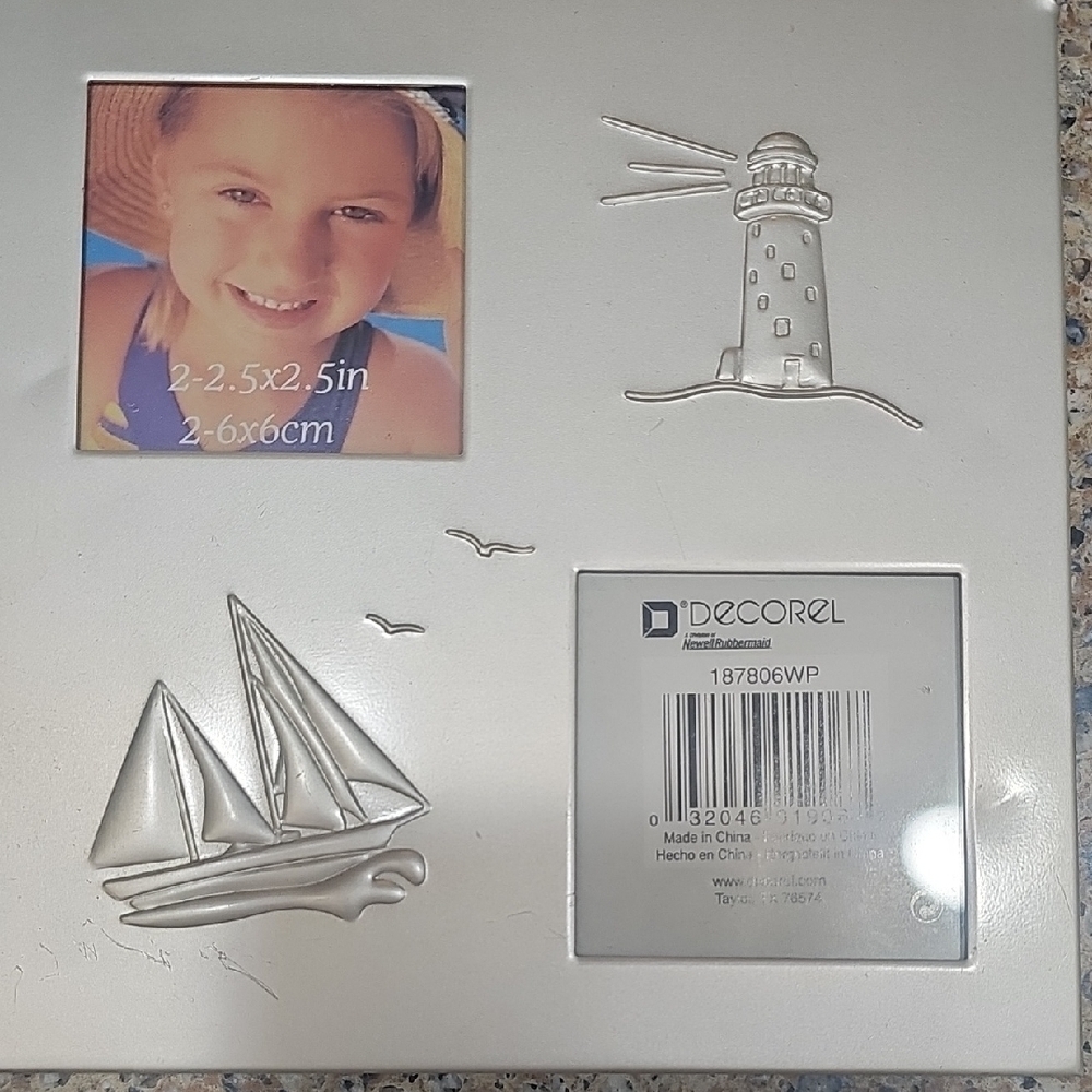 Silver Photo Frame with Nautical Accents